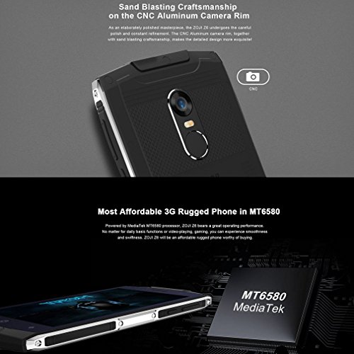 HOMTOM ZOJI Z6 3G Smartphone Ohne Vertrag 4.7 Zoll CNC-Metallrahmen IP68 Wasserdicht StoÃŸfest Staubdicht Quad Core Dual SIM 1GB RAM+8GB ROM GPS 9.9 MM Dick 8MP Kamera Android 6.0 Fingerabdrucksensor