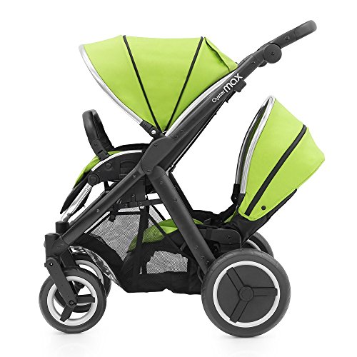 Babystyle Oyster Max 2 Tandem Pushchair - LIE FLAT - Black/Lime - NEW