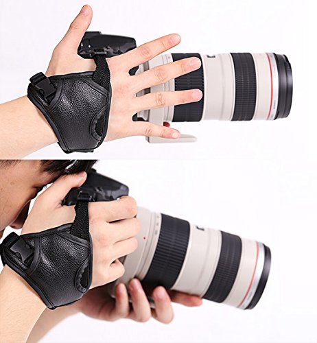 WITHLIN profesional rápido tiro PU cámara agarre banda correa de mano correa de cuero para cámara SLR DSLR(Canon Nikon Sony Pentax Olympus,etc) (agarre de muñeca)