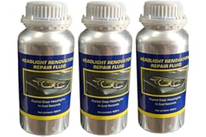 Hongu 3X Polimero Liquido Flacone di Ricarica da 600 ml per la lucidatura ripristino e Riparazione di fanali ingialliti opacizzati (1800ml in Totale)