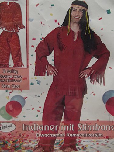 Preisvergleich Produktbild Erwacksenen Kostüm Verkleidung Fasching INDIANER one size