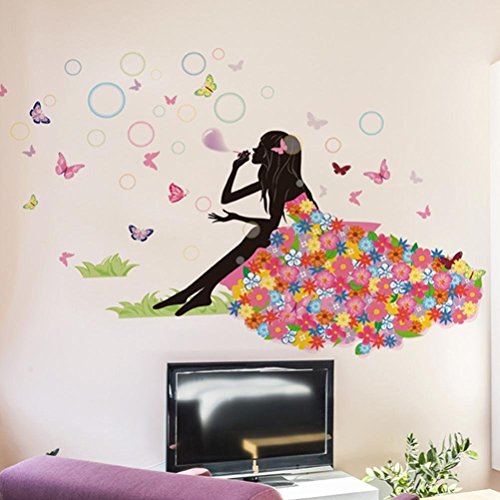 Oyedens Neu! Neu! Neu! Schmetterlings-Blumen-Fee-Aufkleber Schlafzimmer Wohnzimmer WäNde - 9