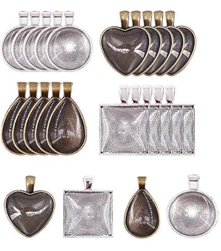 Kit DIY Attrape-Rêves - 56 Pièces : Pendentifs, Cabochons Verre, Corde, Porte-Clés - Création Bijoux