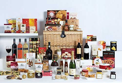 Huge Family Food Hamper Presented in a Large 24inch Double Steamed Wicker Basket with Rope Handles Comes brimming with 50 Indulgent Treats and Free DELIVERY