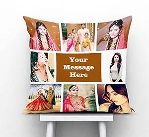 DreamVio Photo Cushion/Pillow for Gift to Husband,Wife,Mother,Father,Girl, Boy,Best Friend on Birthdays,Valentine,Rakhi with Filler. Size:- 12x12 inches, Colour:- Multi, Style 28