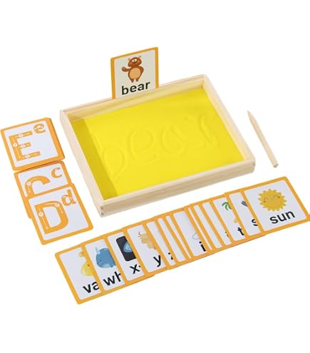 Montessori Sandtisch Aus Holz - Lernspielzeug Zum Schreiben Von Buchstaben Und Zahlen