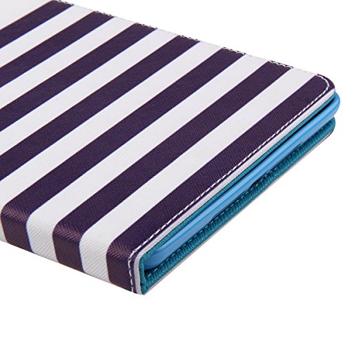 iPad mini Lederhülle – Felfy Slim Full Body Dunkelblau Anker und Streifen PU Case Cover Etui Schutz Hülle Tasche für Apple ipad mini 3 mini 2 mini 1 + 1x Bunte Eule Anti Stöpsel + 1x Dark Blue Stylus - 3