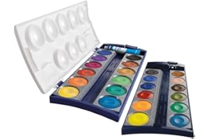 Pelikan Acquerelli, 24 Colori e 1 Tubetto di Bianco, Tavolozza Integrata, Set Colori Acquarello Per Dipingere, Set Portatile, Prodotto in Germania