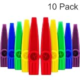 Material resistente: los kazoos de plástico están hechos de plástico de calidad, no fácil de romper, no tóxico y duradero, los bordes han sido pulidos, un instrumento musical bastante simple pero muy divertido para tocar