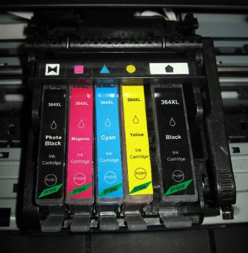 pripa – 1 kompatible 364 XL – bk schwarz – HP + Chip + Füllstandsanzeige - 4