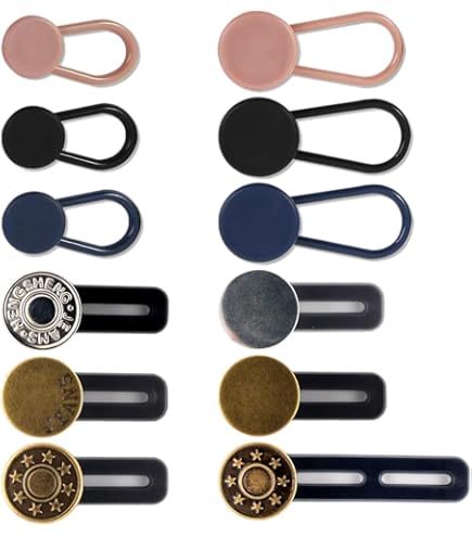 DIFLAX 28 Pezzi Bottone Stringi Pantaloni, Clip per Stringere i Pantaloni, Bottoni per Stringere Jeans, Stringi Pantaloni Vita, Bottone Rimovibile, Clips to Tighten Waist per Pantaloni Gonne