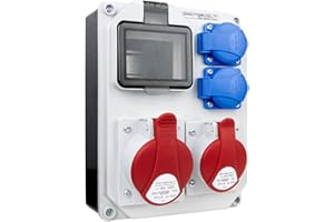 PREIS-ZONE Distributore di corrente HL 32A 16A 2 x 230V da parete Doktorvolt 5347