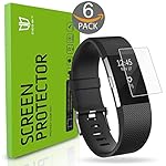Fitbit Charge 2 Screen Protector, [6-Pack] Degbit&reg; [NO-Peeling off] [Full Coverage] HD Clarity/Anti-Scratch/Anti-bubbles Installation Film Cover, Screen Protector for Fitbit Charge 2 -Lifetime Warranty