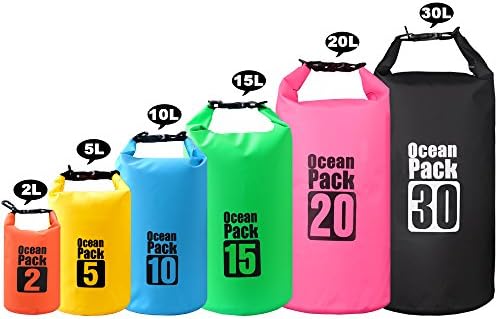 2L/5L/10L/15L/20L/30L 500D Tarpaulin Heavey-Duty PVC Water Proof Dry Bag Sack for Kayaking / Boating / Canoeing / Fishing / Rafting / Swimming / Camping / Snowboarding