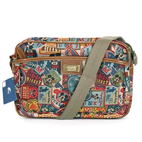 Preisvergleich Produktbild Disney Micky Maus Label Kanevas Mini-Schultertasche Retrodruck Kuriertasche