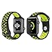 Produktbild Apple Watch Armband, YDI Weiche Silikon Sportarmband Ersatzarmband Wrist Armband für Apple Watch Series 1 & Series 2 und Nike +, M/L Größe (42MM, Schwarz/Volt Grün)