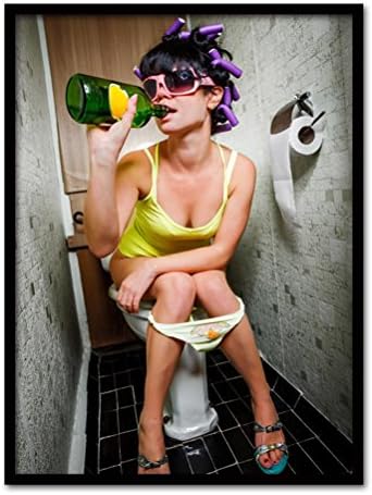 Canvas Art Print Framed Personality washroom painting Modern Canvas Prints Artwork Pictures Paintings on Stretched and Framed Canvas Wall Art - CP555 - MINRAN DECOR , C , 50*60CM