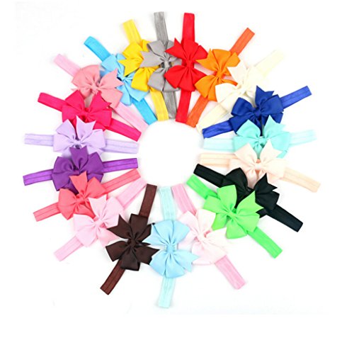 CuteOn 20 Satz-nettes Kleinkind -Baby-elastisches Stirnband Haarband bowknot Fotografie