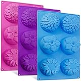 PAKET UND GRÖSSE: Include 3 Tabletts, jeder hat 6 Cavity Silikon Flower Schimmel; Die Größe jedes Tabletts beträgt 11,4 * 6,8 * 1,3 in / 29 * 17,5 * 3,5 cm. Hohlraumgröße: 2,8 * 1,2 in / 7,3 * 3,1 cm.