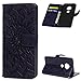 Produktbild Edauto Moto G7 Hülle, Sonnenblume Case für Moto G7 / Moto G7 Plus HandyHülle Leder Flipcase Schutzhülle Brieftasche Flipcover Tasche Ständer Magnetverschluss Kartenfach Handytasche Klapphülle Lila
