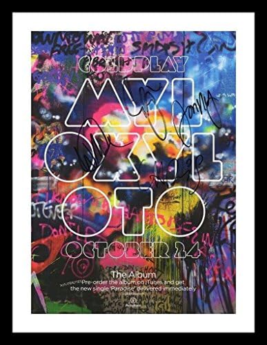 COldplay Signed Autographed 21cm x 29.7cm A4 And Framed Poster Photo