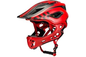 ROCKBROS Kids Bike Helmet Bicycle Helmet for Kids Safety Children Cycle Helmet Child Kids Full Face Shockproof Protective Bike Helmet S 48-53cm M 53-58cm Detachable Chin for MTB BMX Skateboard