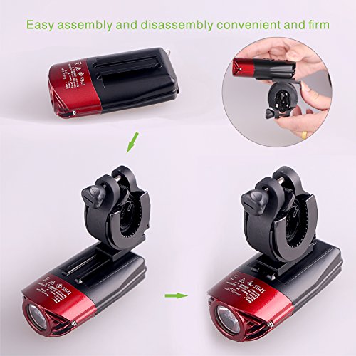 Front Bike Rechargeable Radfahren Scheinwerfer Von iCoudy Super Bright 500 Lumen 3W R3 führte Fahrrad Licht wasserdicht Fahrrad Scheinwerfer für Radfahren (rot) - 5