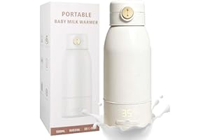 BEE&FLOWER Scaldabiberon Portatile 500ml – Riscaldamento Rapido, Termos Biberon 24h, Temperatura Regolabile 35-55 °C, Funzione Pastorizzazione 65 °C, Batteria 10000 mAh USB-C, Perfetto per Viaggi e Notte