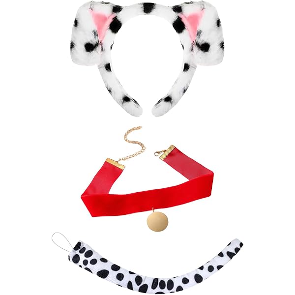 Lot De 3 Serre-Têtes Oreilles De Chien Dalmatien - Accessoire Cosplay, Maquillage Et Fête Pour Enfants Et Adultes