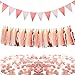 Produktbild Chuangdi Rose Gold Party Dekorationen Set, Dreieck Flags Bunting Pennant Banner Papier Quasten Garland und Papier Konfetti Kreise Tabelle Konfetti für Hochzeiten Geburtstag