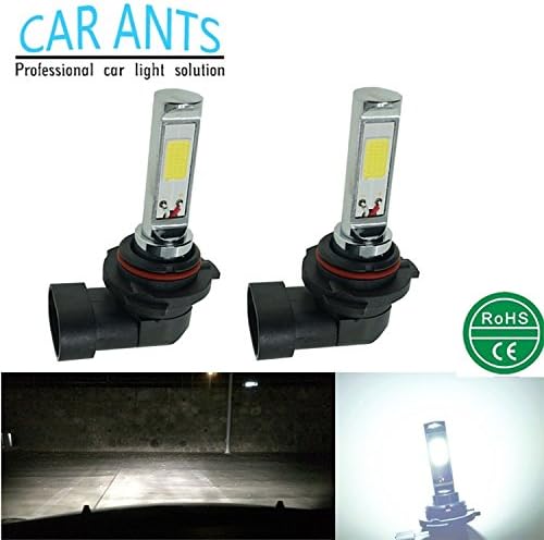 Car Ants Auto Lighting Extremely Bright COB Chips,H1,H3,H4,H7,H8/H9/H11.H10 9005,9006(HB4),30W 1400LM LED Fog Light Bulbs, Plug-n-Play Cool White Color(H10)(pack of 2)
