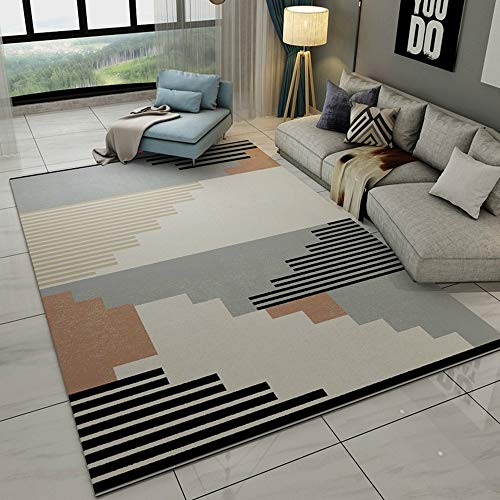 Preisvergleich Produktbild SEEKSUNG Flächenteppiche, Dickes Rutschfestes Schlafzimmer Voller Teppich, Häuslicher Wohnraum Geometrischen Bereich Teppich, Antistatisch, Keine Kugel, Keine Fad-Teppich-Matte,L