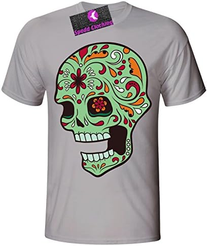 Spedd Clothing laughing sugar skull Womens T Shirt - Gray - Ladies2XL