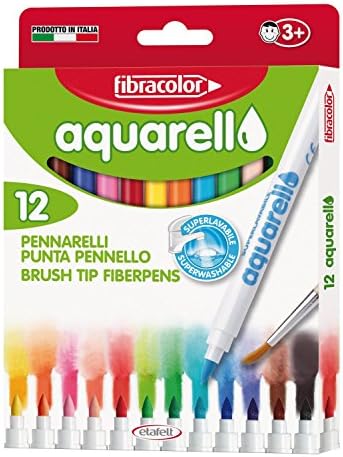 FIBRACOLORAquarello Pack of 12 Watercolour Markers Brush Tip