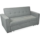 Homey - Sofá Cama de 2 Plazas Modelo Aron, Diseño Moderno, Práctico y Funcional, con Reposabrazos, Gris