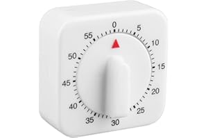 GUIDRE Kanyka Timer da Cucina Meccanico, Timer da 60 Minuti con Allarme Forte Desktop Gioco Countdown Promemoria Quadrato Contaminuti per Cucinare Cottura