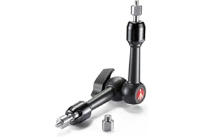 Manfrotto 244MINI Arm Mini with Interchangeable 1/4 inch Attach and 3/8 inch Adapter, black
