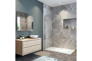 AICA SANITARIOS Mamparas de Ducha Pantalla Panel Fijo 8mm Antical - Barra 90cm - 100x190cm