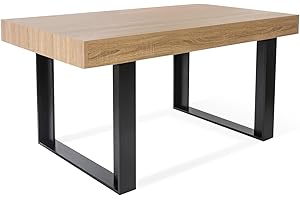 IDMarket - Table à Manger Rectangle Phoenix 6 Personnes Bois et Noir 160 cm
