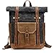 Produktbild Rucksack Stoffbeutel Wasserdicht Schultern Ölwachs Reisen Männer Rucksack Vintage Pferde-Haut Segel , black
