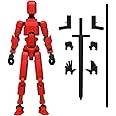 MerryXD T13 Action Figure,Assembly Completed Dummy Nova Titan Lucky 13 Action Figure 3D Printed Multi-Jointed Movable Toy Red