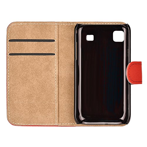 4in1 Billetera Funda para   - Samsung Galaxy GT-i9000 S Plus i9001 - Carcasa con Cierre magn  tico y Funci  n de Soporte  en Rojo   1x Protector de pantalla   1x L  piz