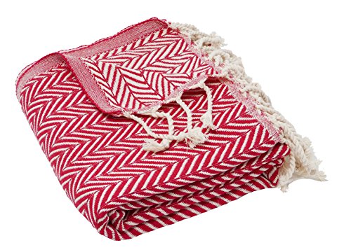 Hamamtuch/Saunatuch BIG ZIG ZAG 100x180cm (Rot)