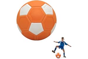 ZOYDP Courbe et Swerve Ballon de Football, 7,5 Pouces Ballon de Foot a Effet Caoutchouc EVA, Football Courbe Taille 4 pour Enfants, Entraînement de Football en Intérieur Extérieur（Orange/Blanc）