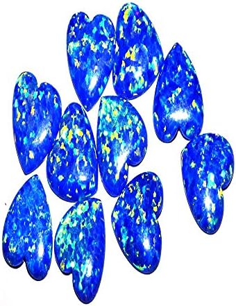 GemsPoint EXCLUSIVE TOP A++ 1. 25CTS BLUE FIRE OPAL Superb Quality Heart shape 4 MM. Lots 10 PCE 4. 00MM