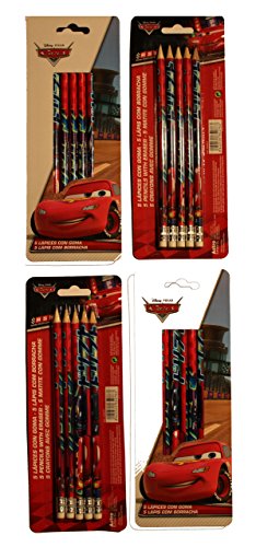 4 Packungen Disney Cars 20 teiliges Bleistifte mit Radiergummi Schreibset Mitgebsel