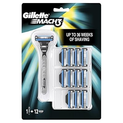 Gillette Mach3 Rasoir pour Homme avec 12 Recharges