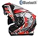 Produktbild JohnnyLuLu Motorrad Modular Crash Bluetooth Helm, Anti-Fog Double Lens, Headset Integrierte Flip Motorradhelme für Erwachsene,D,XL