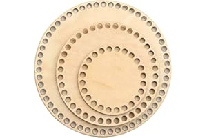 Zasvec Korbboden zum Häkeln 3 Stück Naturholzkorbboden Runder Häkelkorb Boden Holzbasis Blank Crochet Basket Holzbasis für DIY Korbflechten 10/15/20cm im Durchmesser
