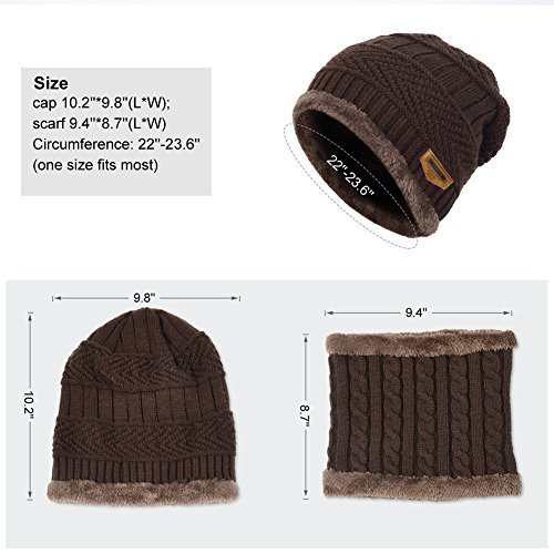 VBIGER Cappello Uomo invernale Berretto Uomo in Maglia con sciarpa Uomo  Accessori berjaya.edu.my
